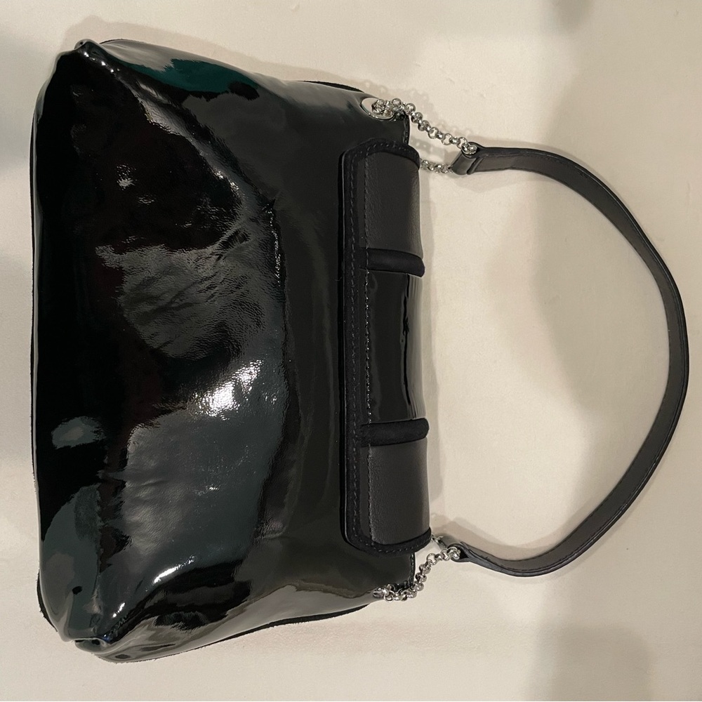 Tiffany & Co. Black Patent Color Handbag With Tiffany Blue Interior - Picture 10 of 12